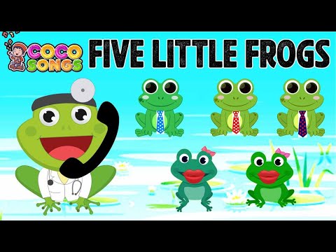 Five Little Frogs | Baby Songs Kids Videos | Lagu Anak | Desenhos Animados | Nursery Rhymes