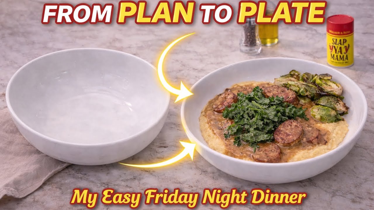 Cook What You Have - A Riff on Shrimp & Grits from Plan to Plate