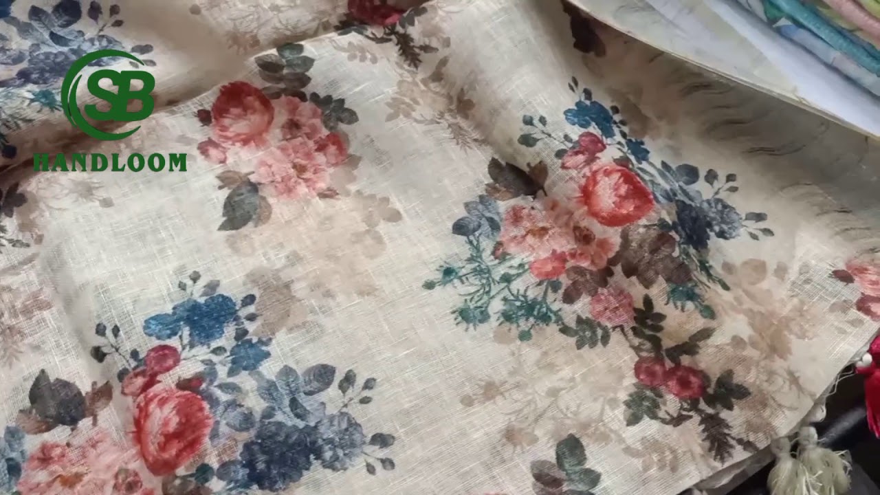 Digital printed linen dupatta with top fabrics|SB Handloom|Bhagalpur|India