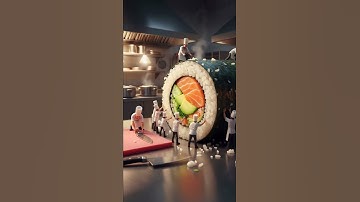 You Won’t Believe How These Tiny Chefs Make a GIANT Sushi Roll 🍣😱 | Short Animation