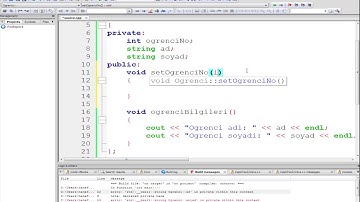 C++ Programlama - Ders 53 - Sınıflarda (class) public ve private kavramları