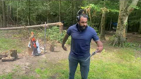 Mark Choppa shoots a wooden angel with a .44 magnu...