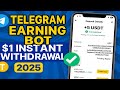 New Telegram Earning Bot 2025 🚀 | Make Free USDT Daily & Instantly Withdraw $1 to Your Crypto Wallet