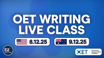 OET Writing - FREE E2 OET Live Class!