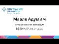 ВЕБИНАР. Муниципальная абсорбция в городе Маале Адумим, 03/07/2020.