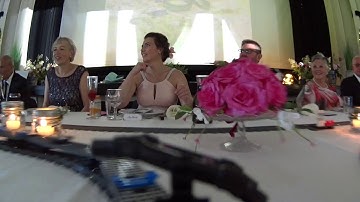 Lego train serving at wedding table