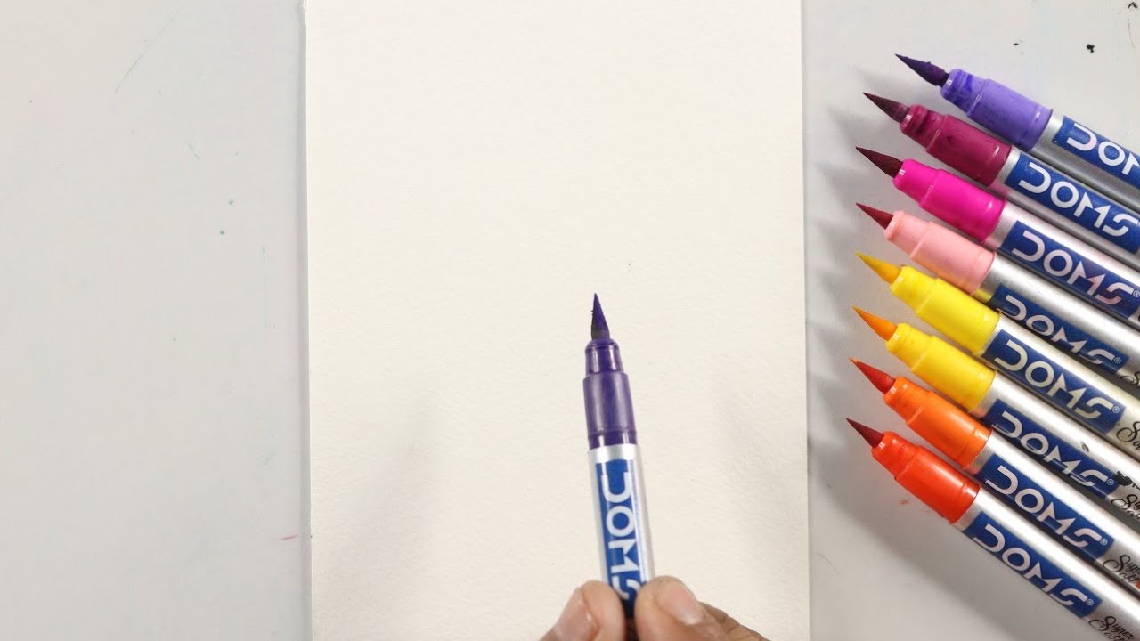 Easy Acrylic Painting 🎨🖌️ , Doms brush pen panting , easy oil pastel