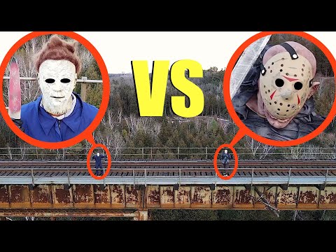 Drone catches Jason Voorhees VS Michael Myers (They battle and you won't believe what happens!)