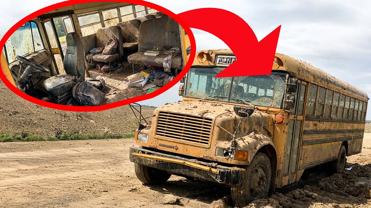 Deep Clean of Abandoned SCHOOL BUS | Removing 50 Years of Dirt from a Forgotten SCHOOL BUS