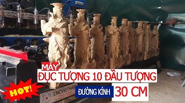 Máy đục tượng 10 đầu đường kính 30cm | CNC Việt Hàn TỐT-RẺ-BỀN