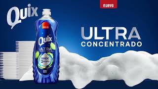 Descubre el nuevo Quix Ultra Concentrado 🧼✨ ¡Máxima espuma para 3 veces más rendimiento! ¡Pruébalo!💙