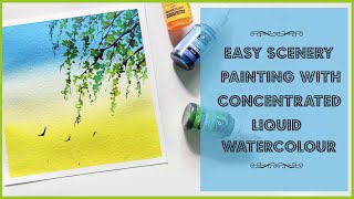 Easy Scenery Painting with Concentrated Liquid Watercolour