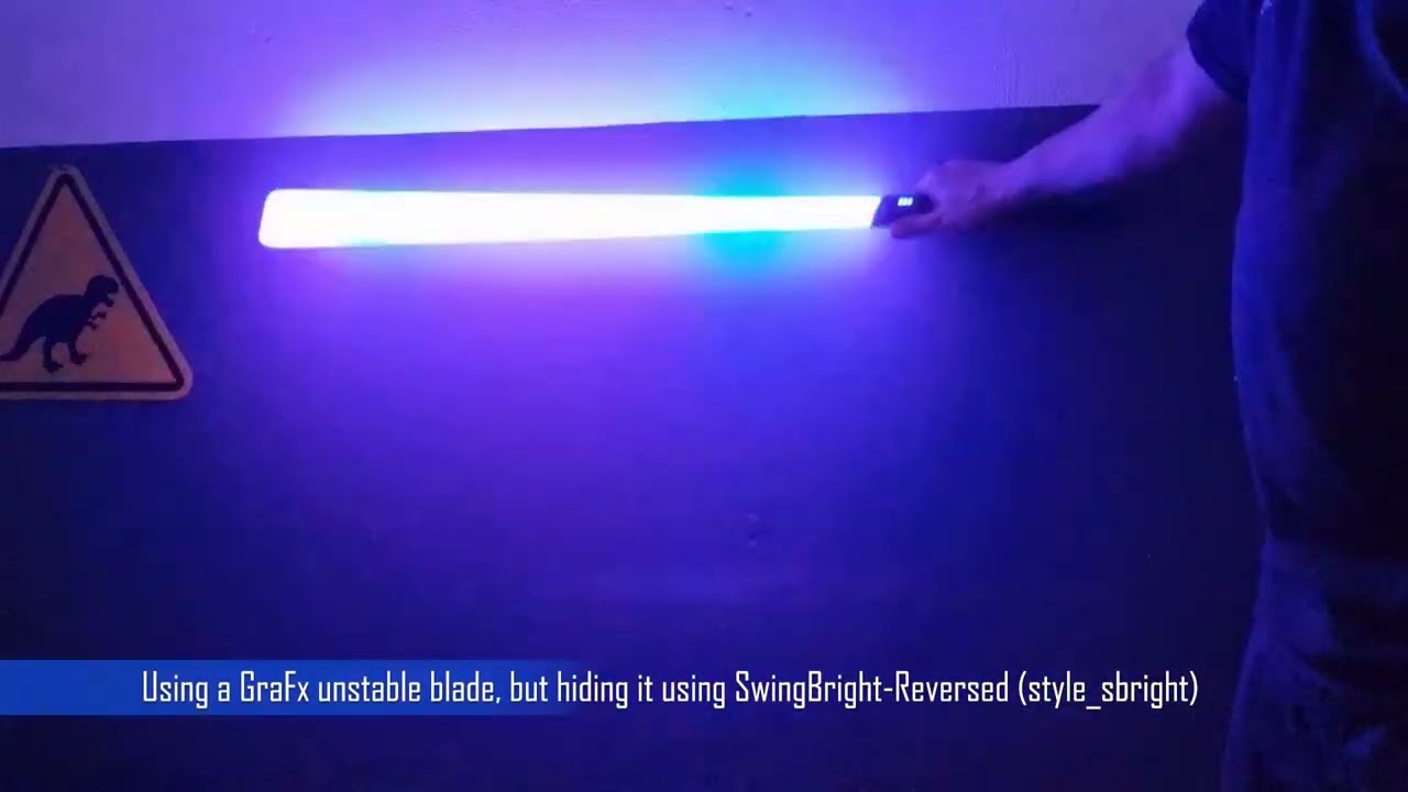 Testing bladestyle using GraFx unstable and SwingDampen, mapped to motion (CFX lightsaber effects)
