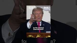 Trump pauses his speech to point to woman that looks like his daughter Ivanka.