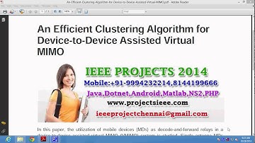 An Efficient Clustering Algorithm for Device to Device Assisted Virtual MIMO