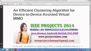 An Efficient Clustering Algorithm for Device to Device Assisted Virtual MIMO