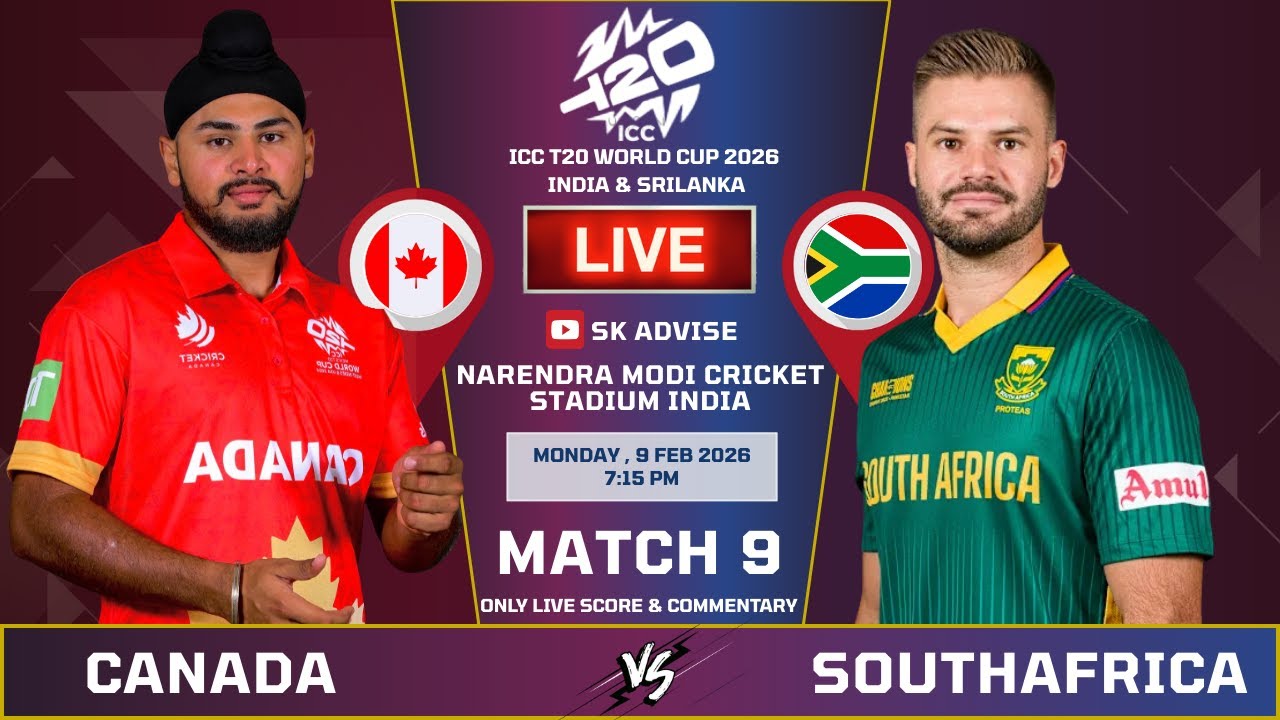 South Africa Vs Canada 9th Match Live Score And Commentary | World Cup 2026 | SA VS CAN| Sk Advise