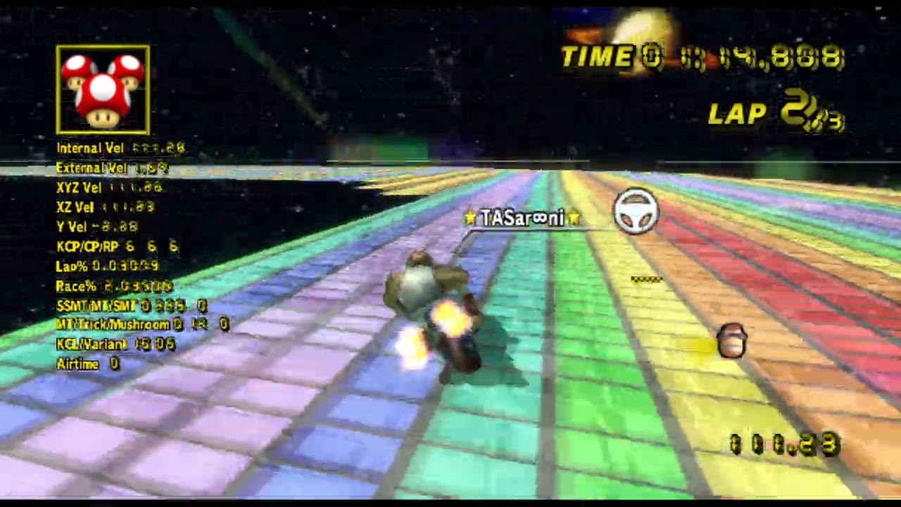 [MKWii TASarooni Prelim] SNES Rainbow Road Flap (Supersliding) - 52.767