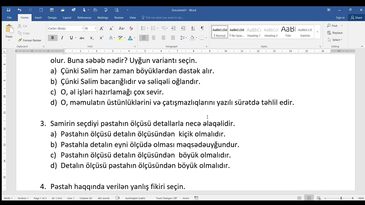 Texnologiya Test izahı