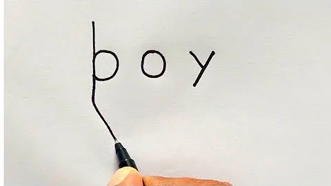 How to draw boy turn word into boy | Easy Boy drawing step by step