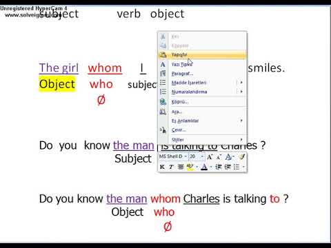 RELATIVE CLAUSE&rsquo; DA WHO VE WHOM FARKI