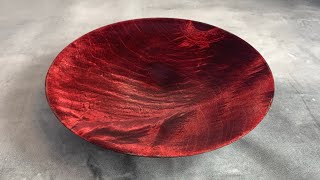 Double dyed saucer  How to dye wood