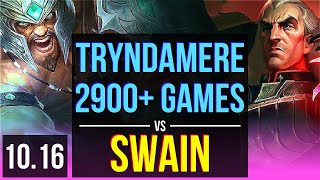 TRYNDAMERE vs SWAIN (MID) | 4.7M mastery points, 2900+ games | NA Grandmaster | v10.16