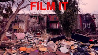 FILM IT : WORST ALLEY IN BALTIMORE + CREEPY ABANDONED HOUSE and OPEN CEMETERY TOMBS!