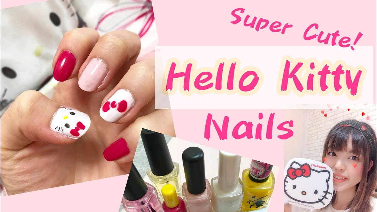 【Found the best nail polish!?】Hello Kitty Nails Art Tutorial