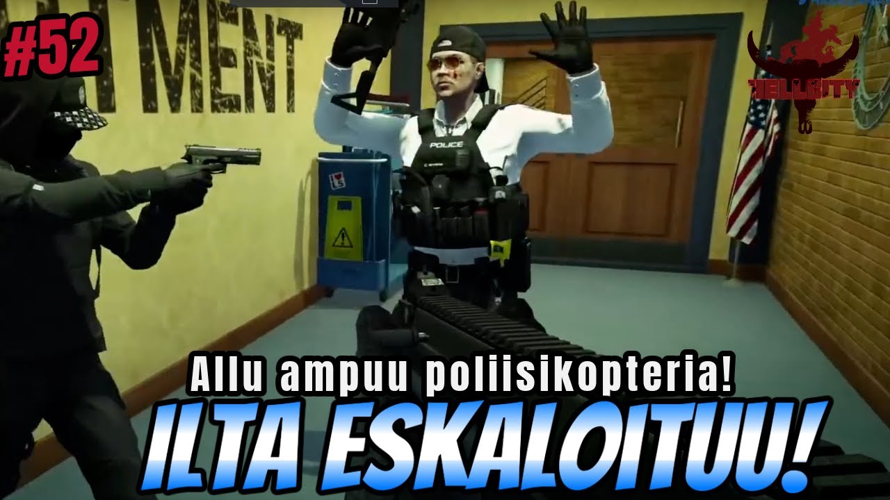 #52 Ilta eskaloituu! Allu ampuu poliisikopteria!  | #hellcityrp