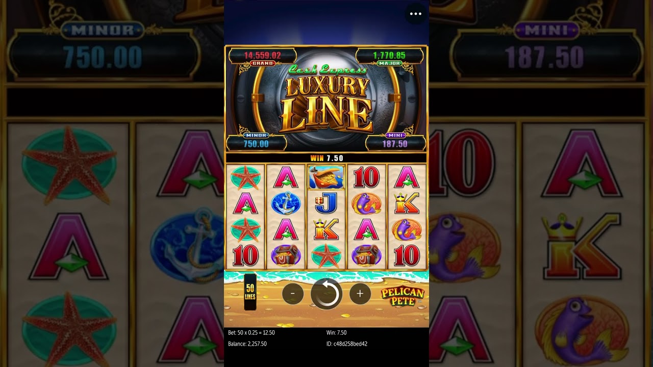 Pelican Pete Cash Express Luxury Line first spin bonus 