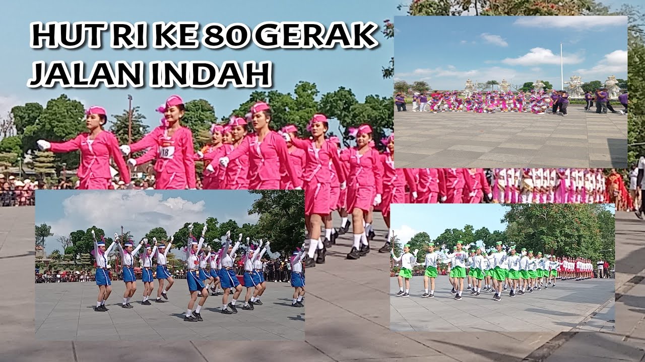 Detik detik gerak jalan pingsan alun alun gianyar hut RI ke 80 putri SD sekabupaten gianyar 2025