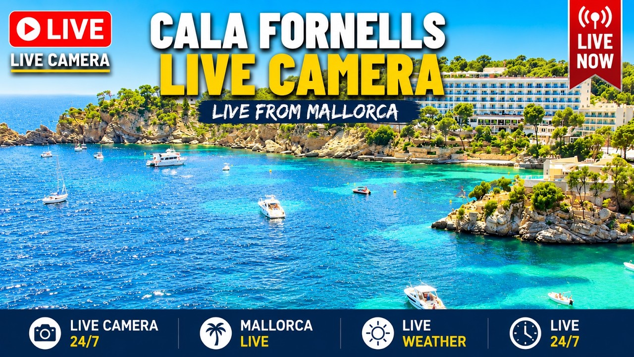 Cala Fornells Live Webcam – Mallorca Beach & Sea 24/7 — Calvià, Balearic Islands live camera thumbnail