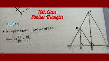 In fig. DE||AC and DF||AE prove that BF/FE=BE/EC || 10th Class ||            Similar Triangles ||