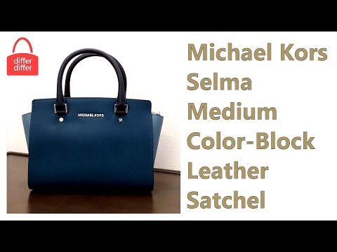 Selma Medium Color-Block Leather Satchel