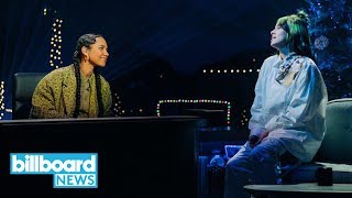 Billie Eilish Does Duet With Alicia Keys on 'Late Late Show' | Billboard News