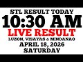 STL Result Today 10:30 AM Draw April 18, 2026 Saturday STL Luzon, Visayas, Mindanao LIVE Result