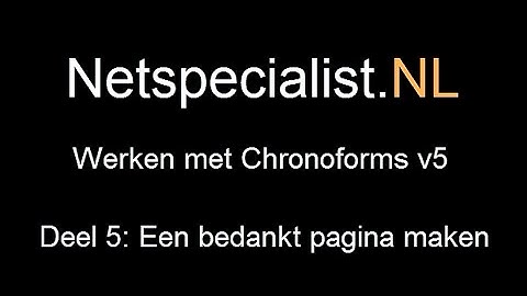 5. chronoforms v5 een bedankt pagina maken