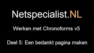 5. chronoforms v5 een bedankt pagina maken