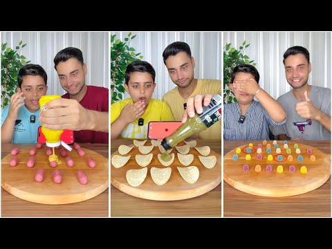 تجميع أشهر مقاطع تحديات الأكل جهاد واحمد