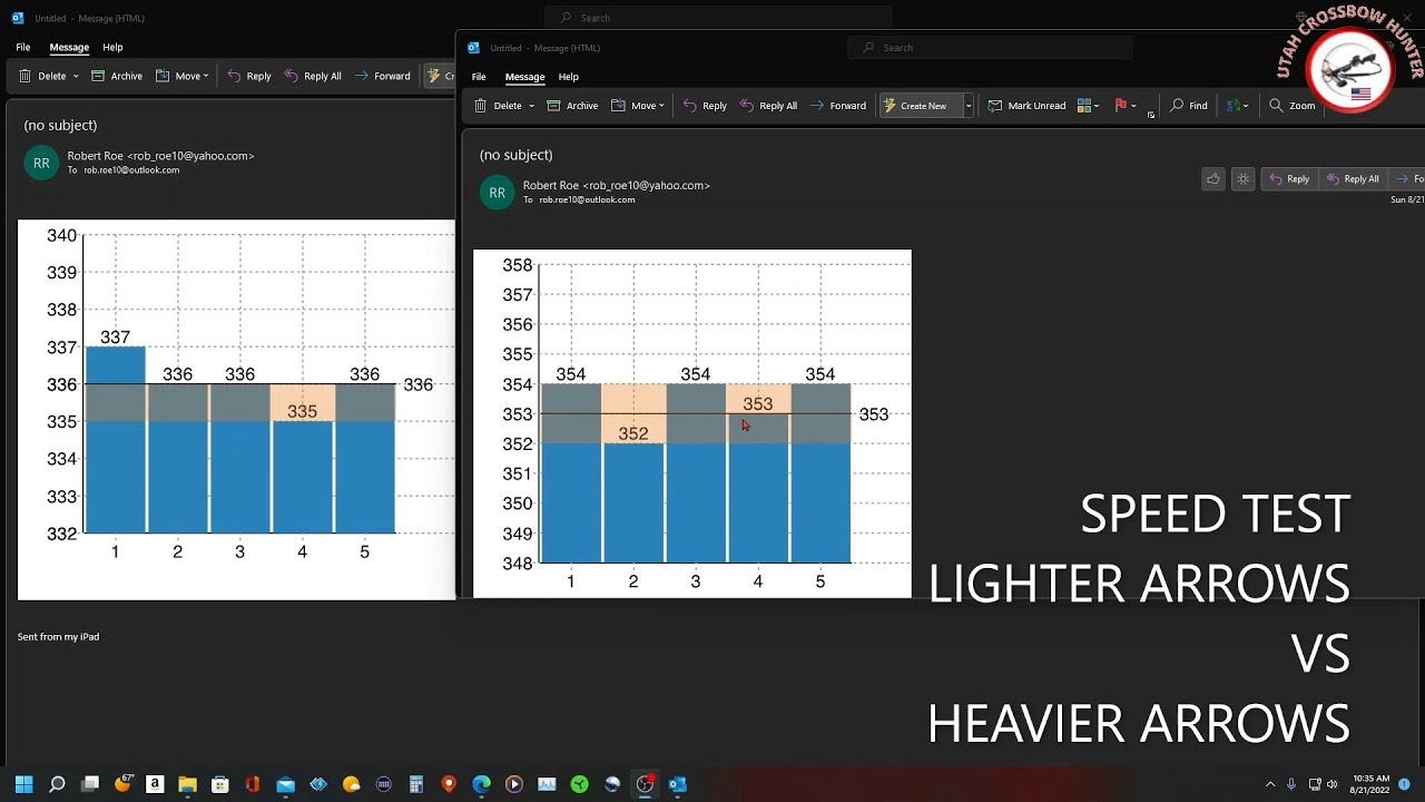 SPEED TEST LIGHTER ARROW VS HEAVIER ARROW YouTube