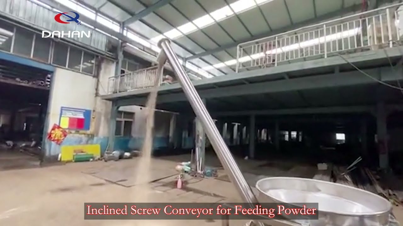 Inclined Screw Conveyor for Feeding Powder