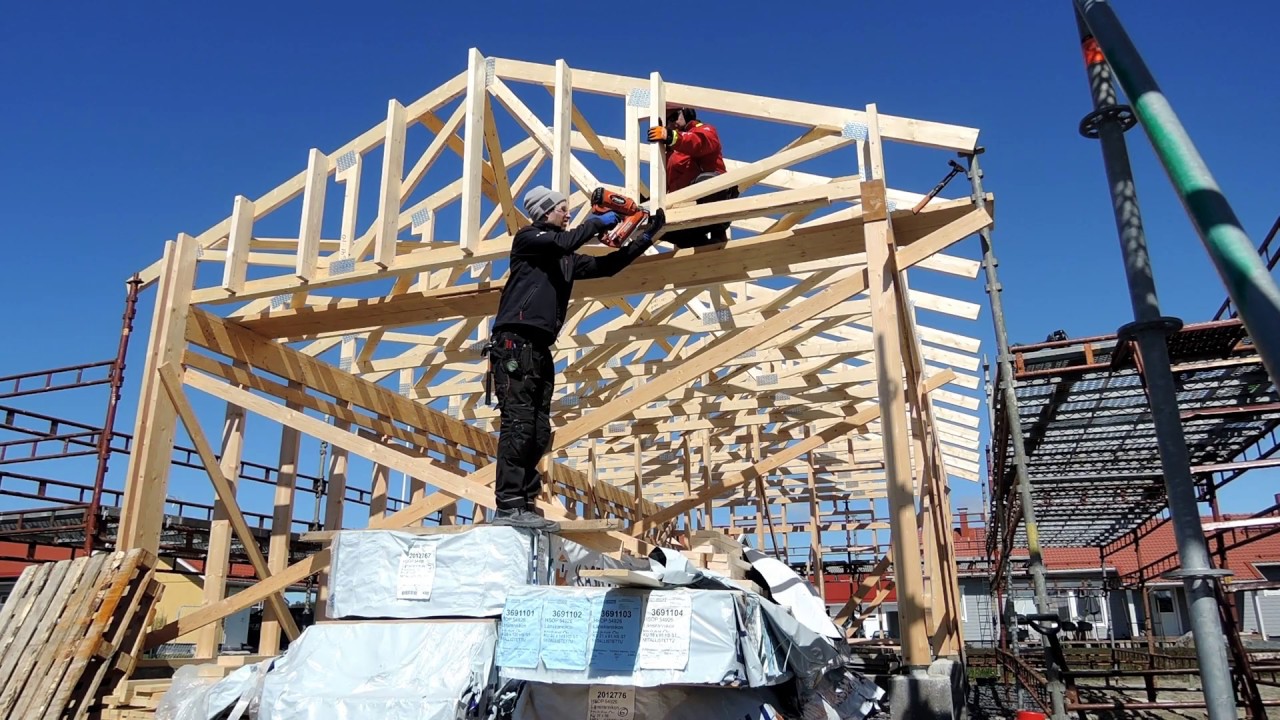 Talonrakennus alkaa / autotallin kattotuolit (part 12)