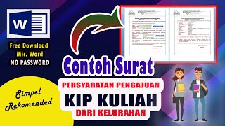 CONTOH SURAT PERMOHONAN KIP KULIAH SKTM dan KETERANGAN PENGHASILAN ORANG TUA