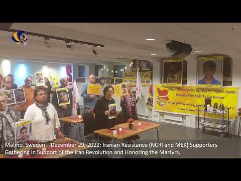 Malmö, Sweden—December 29, 2022: MEK Supporters Gathering in Support of the Iran Revolution.