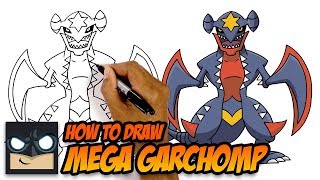 how to draw pokemon mega garchomp