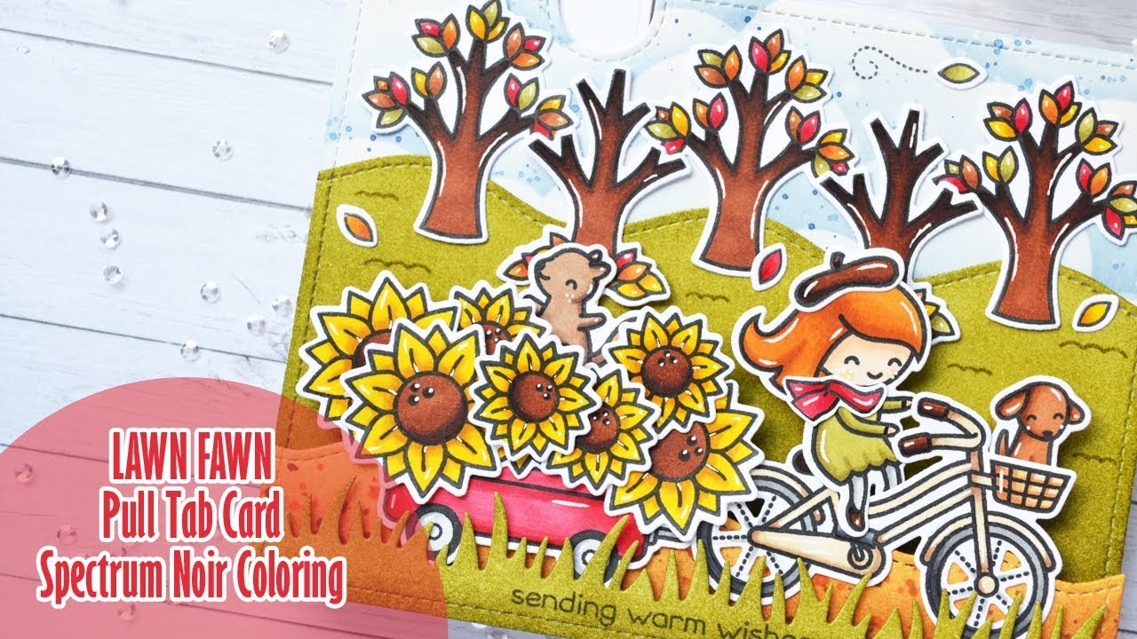 🍂 LAWN FAWN || Fun in the Sunflowers || Pull Tab Card - YouTube