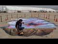 3D Street painting Aladdin rug by Ossama Nasr | رسم  ثلاثي الأبعاد على الأرض بساط الريح | أسامة نصر