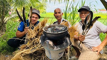 Grilled Snakehead Fish Braised with Banana - Toan Den Son Duoc Vlog