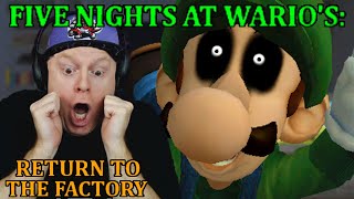 LUIGI JUMPSCARE OUTTA NOWHERE | FIVE NIGHTS AT WARIO'S RETURN TO THE FACTORY - FINAL NIGHTS + EXTRAS